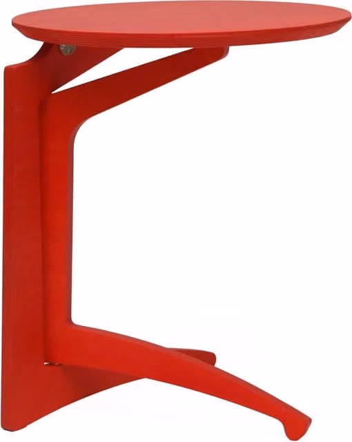 Tavolino Pieghevole da Salotto Ø43x51 cm in Legno Rosso