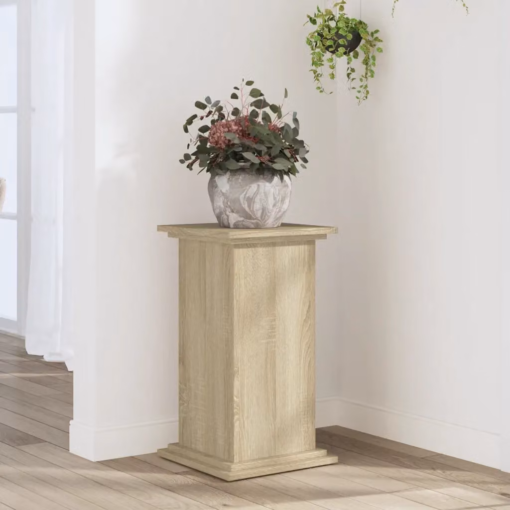 vidaXL Supporto per piante in legno Rovere Sonoma, marrone e beige, L/P/H: 33 x 33 x 60 cm