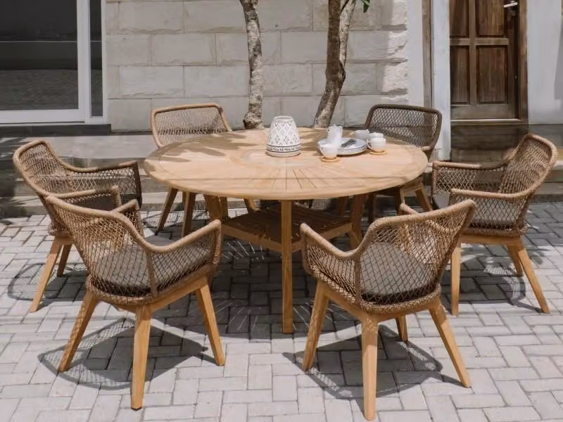 Mountfield Tavolo Da Giardino Rotondo COLOSSEUM Ø155 cm Teak