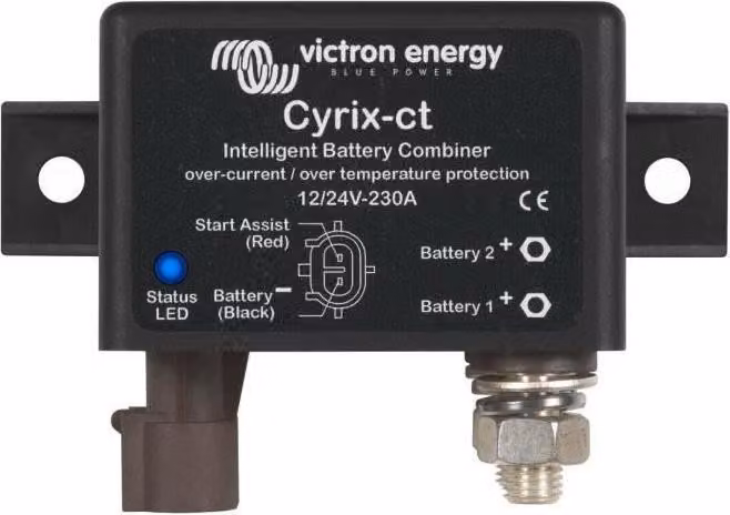 Accoppiatore batteria VICTRON Energy Cyrix 12/24V, 230A, funzionamento parallelo automatico, controllo a microprocessore, robusto