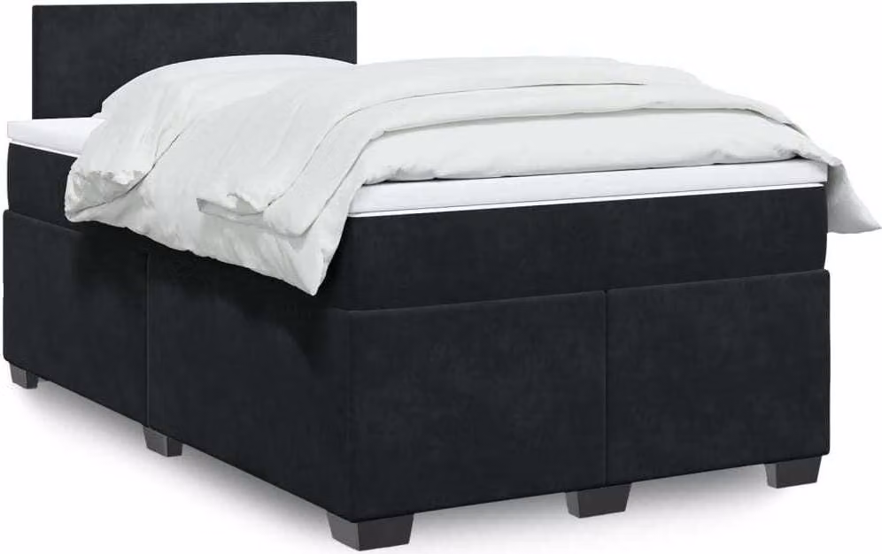 Maison Exclusive - Giroletto a Molle con Materasso Nero 120x200 cm in Velluto