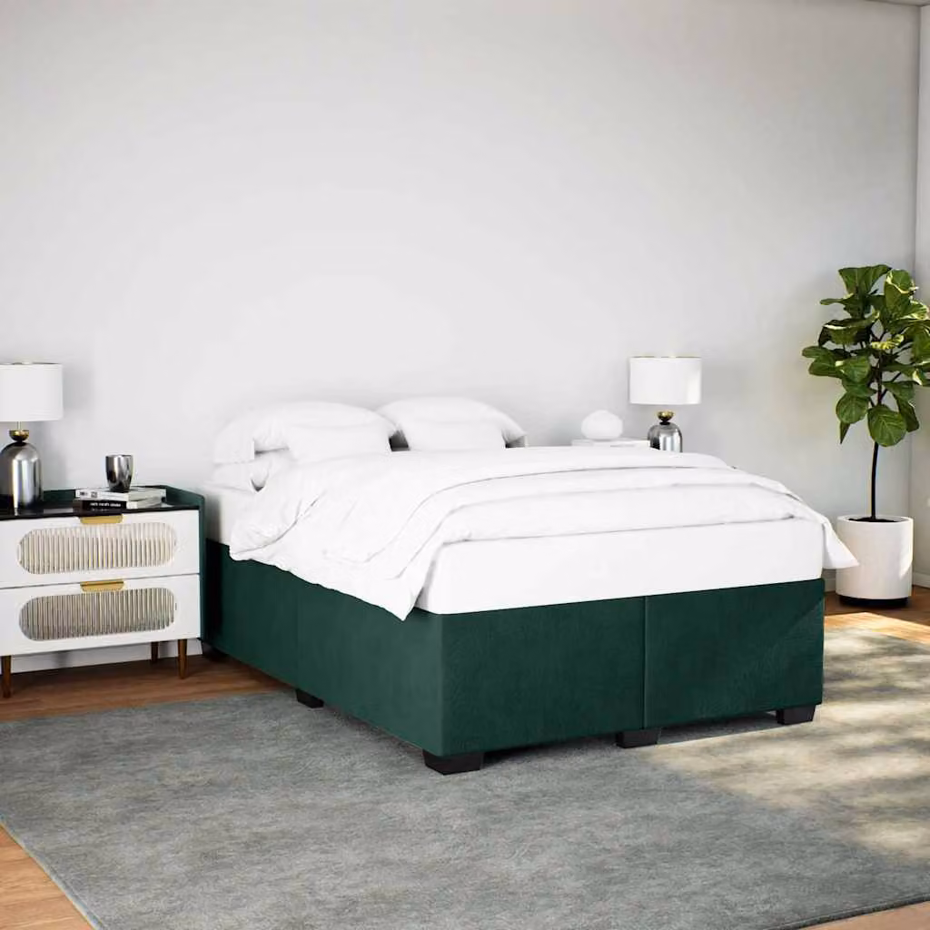 Giroletto senza materasso vidaXL in velluto verde con doghe in legno L: 160 cm, P: 200 cm – 1