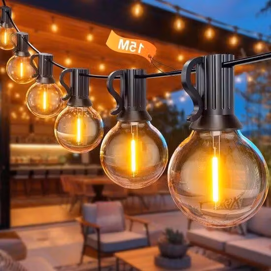 Striscia LED da esterno impermeabile 15 m - 25+1 LED - per giardino, terrazza e feste