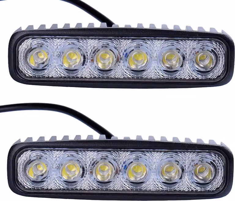 Greenmigo 2X 18W LED Faro da lavoro fuoristrada, proiettore, riflettore, faro da lavoro 1600LM, nero, alluminio pressofuso, IP67
