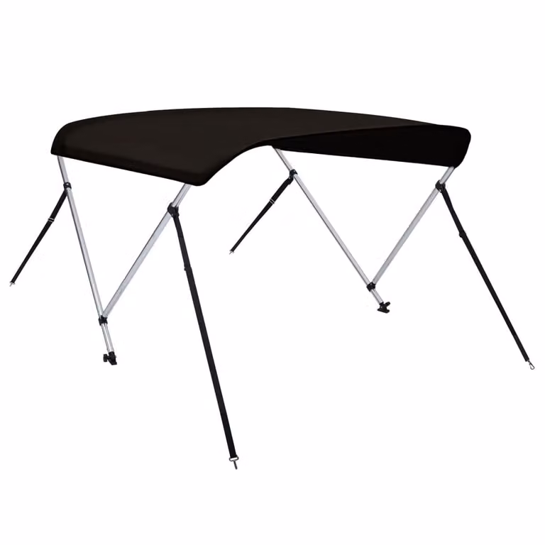 Bimini di Prua con Tendalino 2 Archi Nero 180x150x110 cm