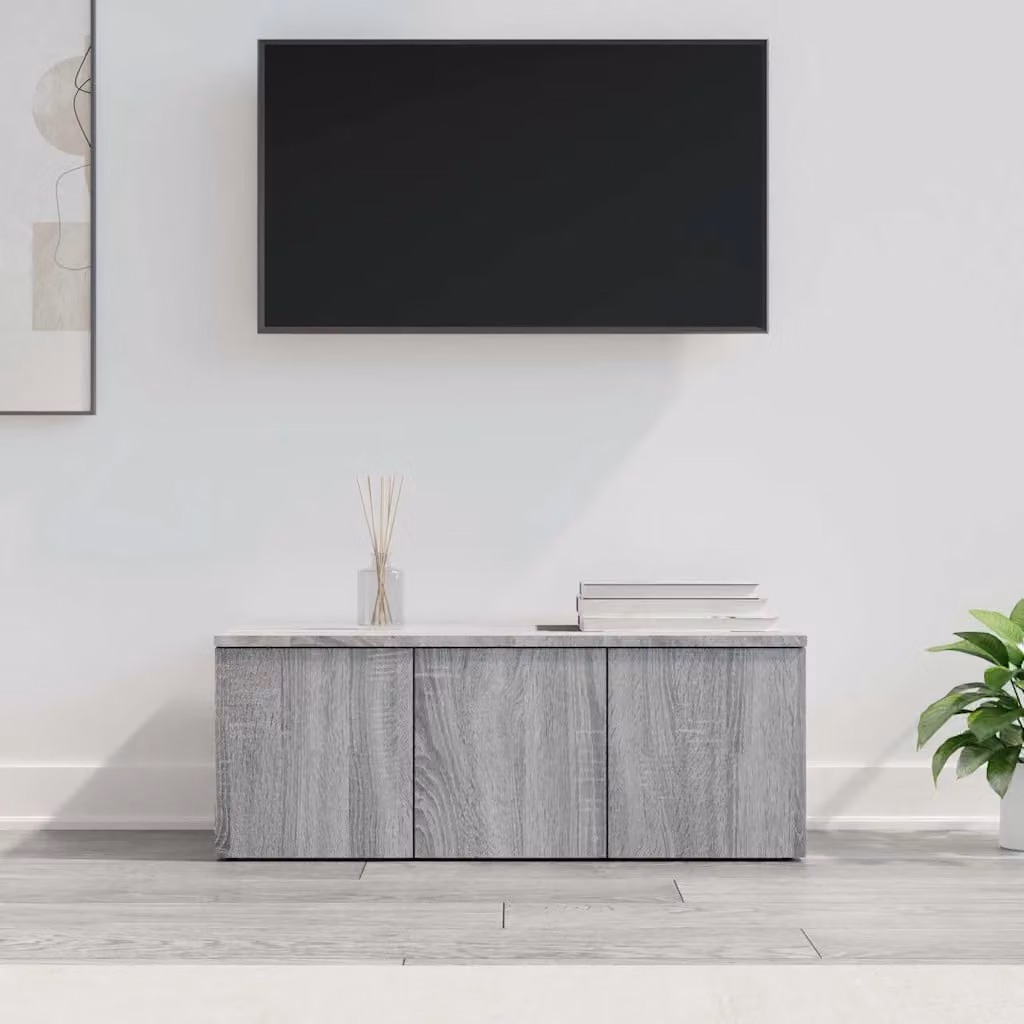 Mobile Porta TV Moderno vidaXL in Legno Multistrato e MDF, Grigio, L 80 cm x P 34 cm x H 30 cm