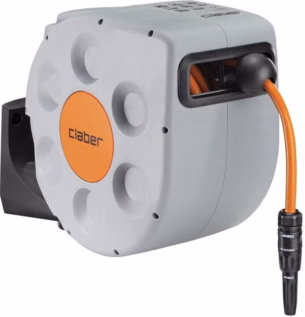 Avvolgitubo automatico a muro Rotoroll Evolution Claber, grigio, 20m