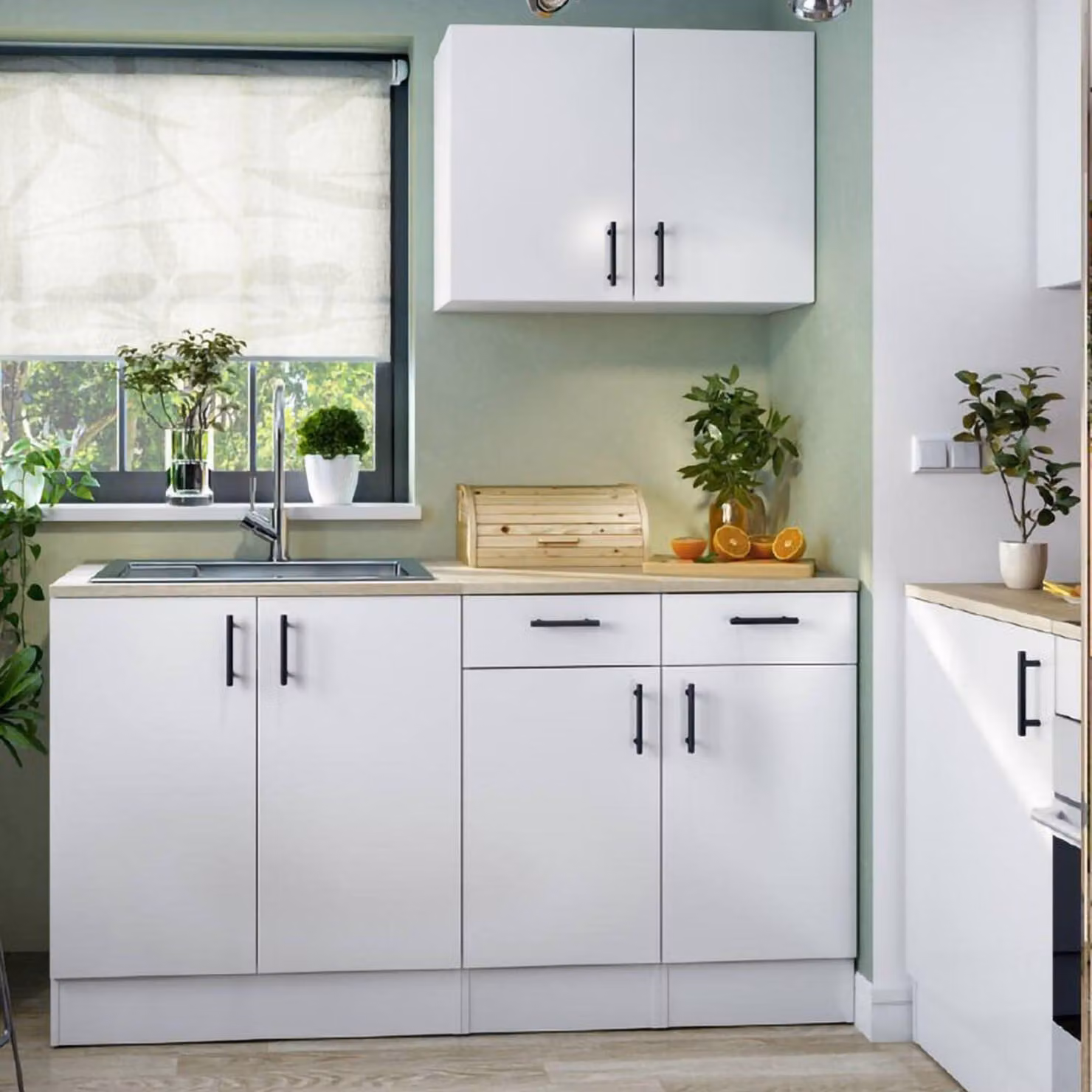 Velvenia - Cucina, Bianco, un Cassetto, Elettrodomestici non inclusi