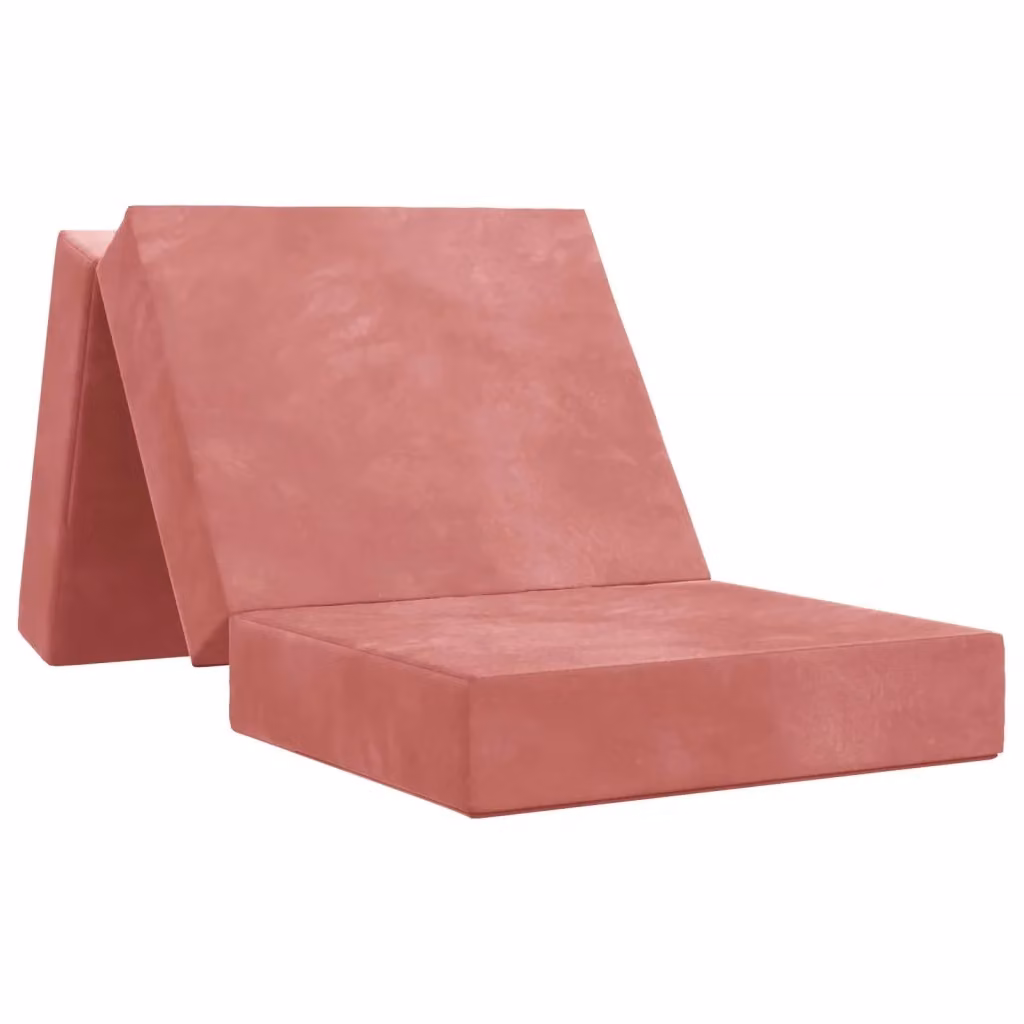 Divano Letto Pieghevole vidaXL in Velluto Rosa L 90 x P 63 x H 45 cm – 2