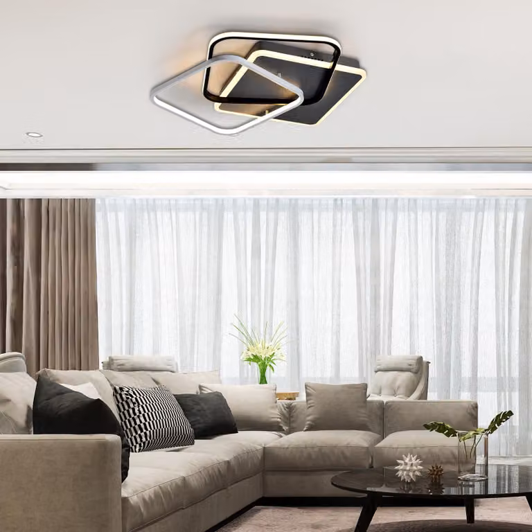 LQWELL Lampada da soffitto a LED, 31,5 W, 3000 K, lampada moderna per cucina e camera da letto in alluminio, ideale per soggiorno, camera da letto e ufficio, 560*545*80 mm