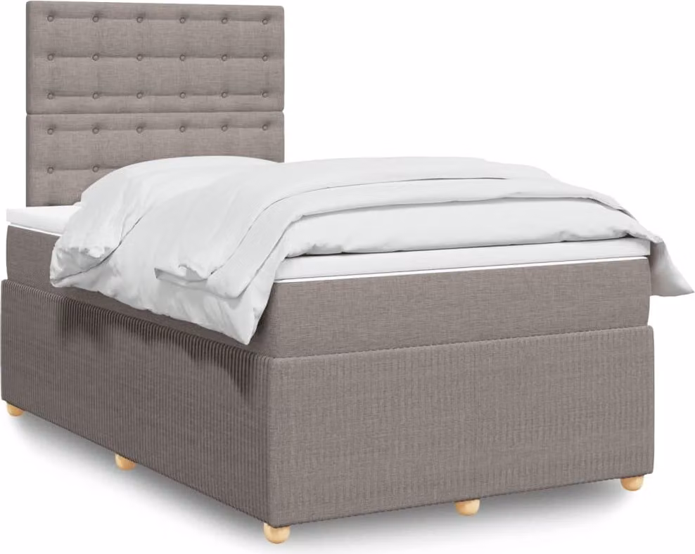 Maison Exclusive - Giroletto a Molle con Materasso Tortora 120x200 cm in Tessuto