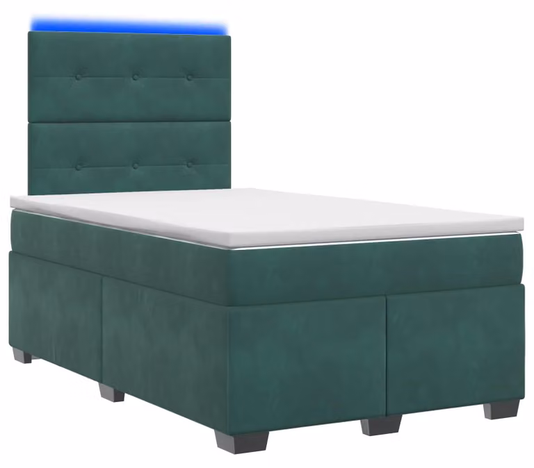 Letto a molle con materasso verde scuro 120 x 190 cm in velluto