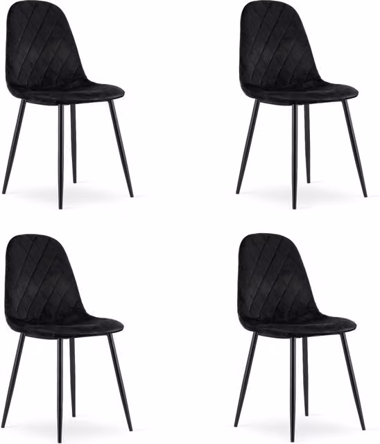Valora DAPI CHAIR Sedie ergonomiche moderne in velluto nero x4