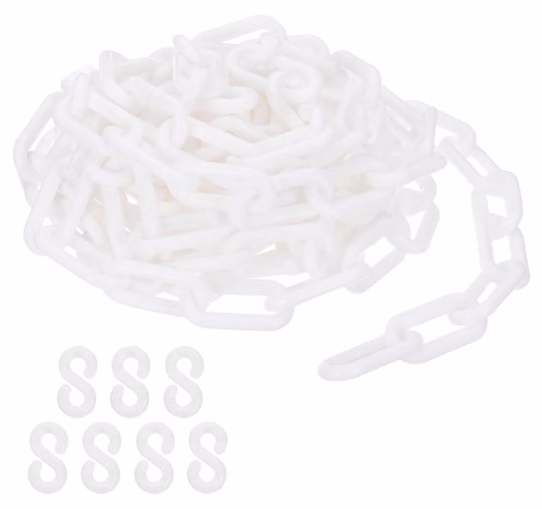 Catena in plastica da 8 mm, 5 metri, per barriere di sicurezza, catena di delimitazione