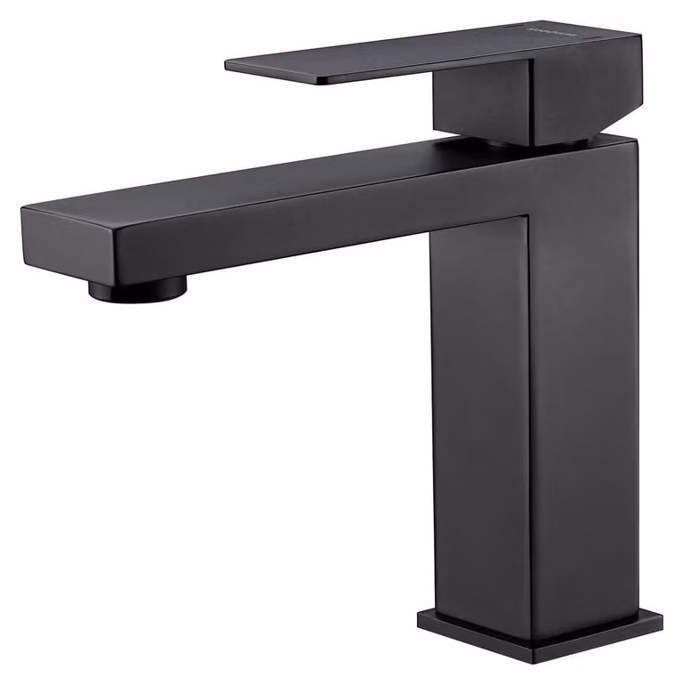 Rubinetto da bagno, monocomando, acciaio inossidabile nero, con aeratore