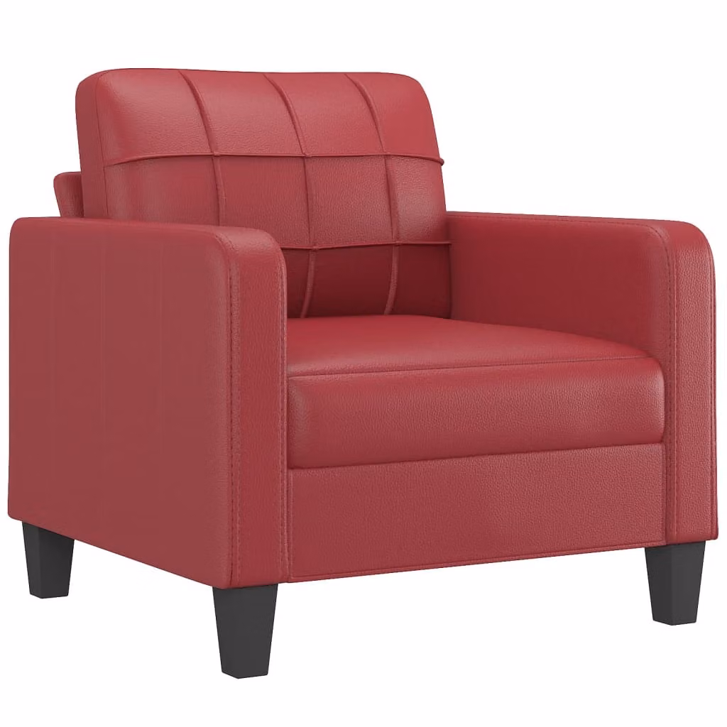 Poltrona Rosso Vino 60 cm in Pelle finta