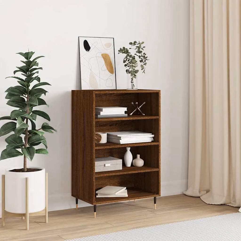 Credenza moderna vidaXL in legno multistrato color rovere marrone L: 57 cm, P: 35 cm, H: 90 cm