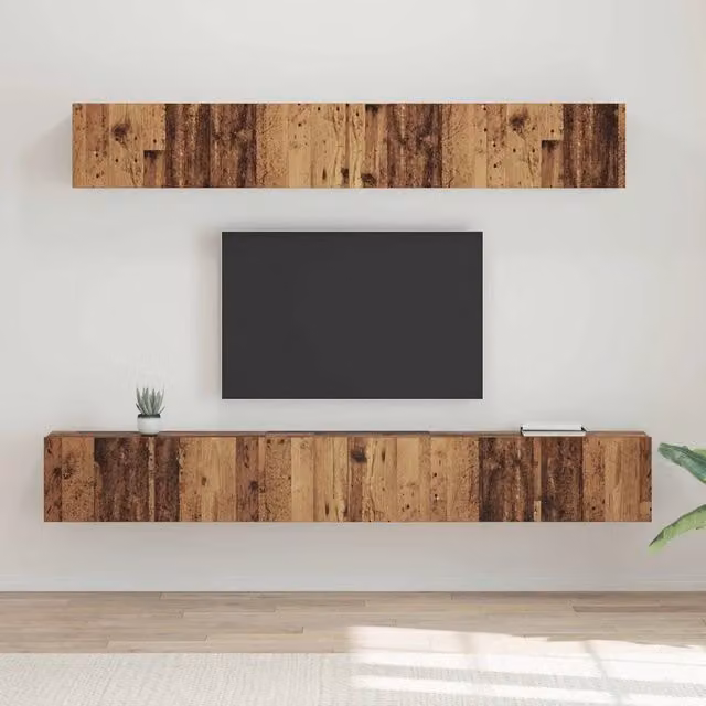 Set mobile TV 5 pz-Set di 5 Credenza per TV Legno vecchio Legno multistrato 403700