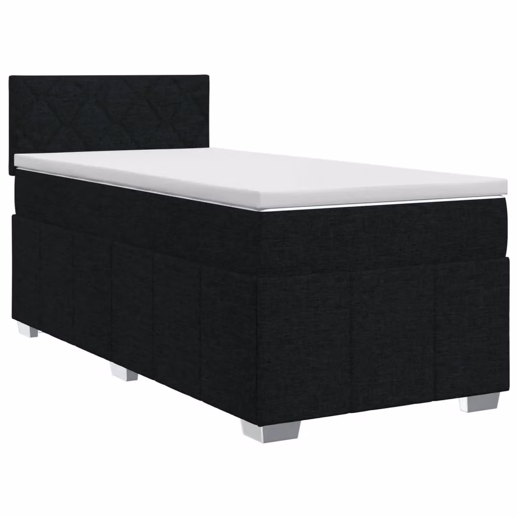 Letto box spring con materasso ibrido vidaXL in tessuto nero L: 90 cm, P: 200 cm – 2