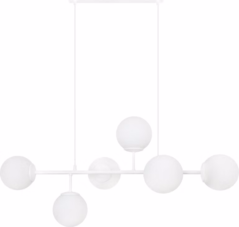 Plafoniera Siena bianco 6 luci vetro bianco E14 bracci lunghi