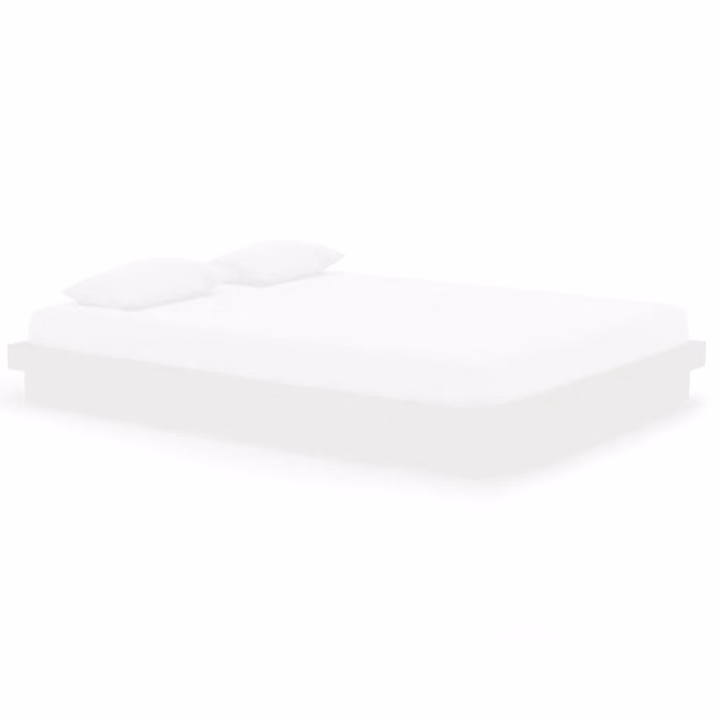 Giroletto vidaXL in legno massello di pino bianco con doghe piatte per adulti L/P: 150 x 200 cm – 2