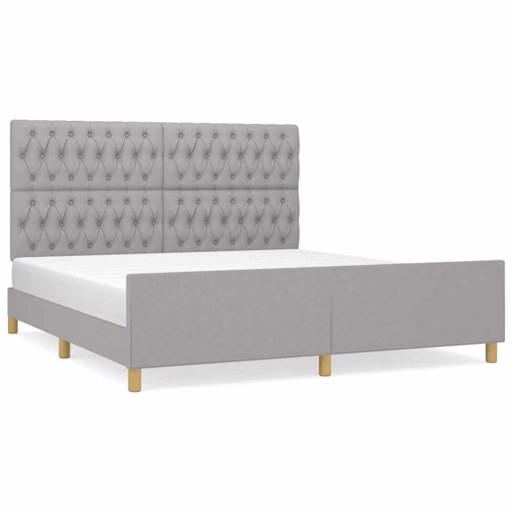 Giroletto senza Materasso Grigio Chiaro 180x200 cm Tessuto