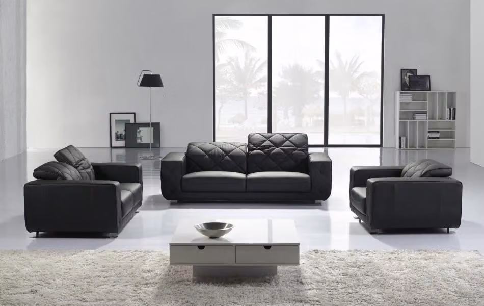 Ledersofa Wohnlandschaft 3+2 Sitzer Garnitur Design Modern Sofa Leder Garnituren
