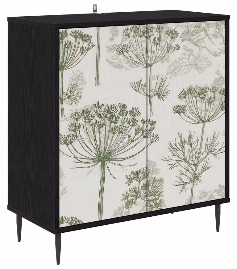 Mobile contenitore GOTHA, finitura effetto legno nero, dimensioni 69 x 33 x 76 cm