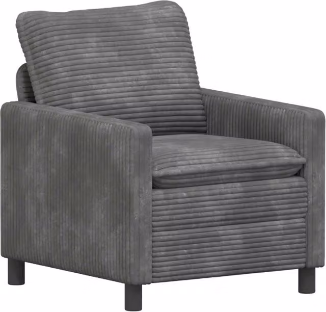 Divano moderno da soggiorno in tessuto grigio con coperture rimovibili L: 76 cm, P: 81 cm, H: 87,5 cm