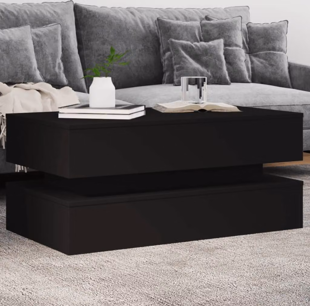 Maison Exclusive - Tavolino con luci LED Nero 90x50x40 cm