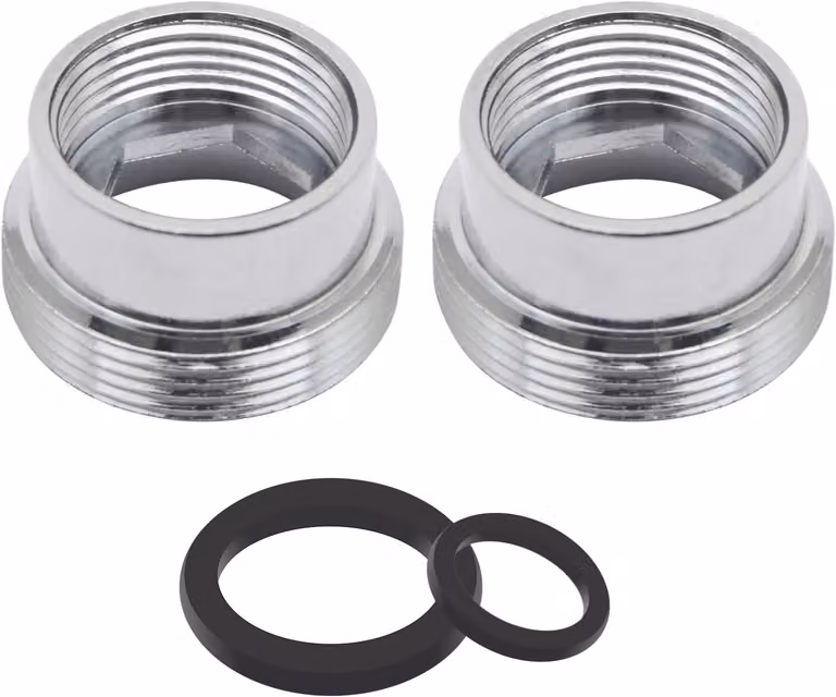 Adattatore per rubinetto, 2 pezzi; connettore per aeratore, realizzato in metallo massiccio, per rubinetto da cucina, compatibile con sistemi di purificazione dell'acqua - attacco femmina da 16 mm