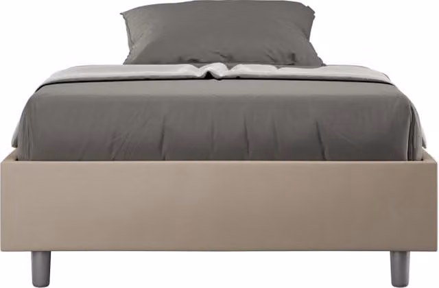 Letto 1 Piazza e Mezzo Sommier 120x210 cm con Rete Azelia Tortora