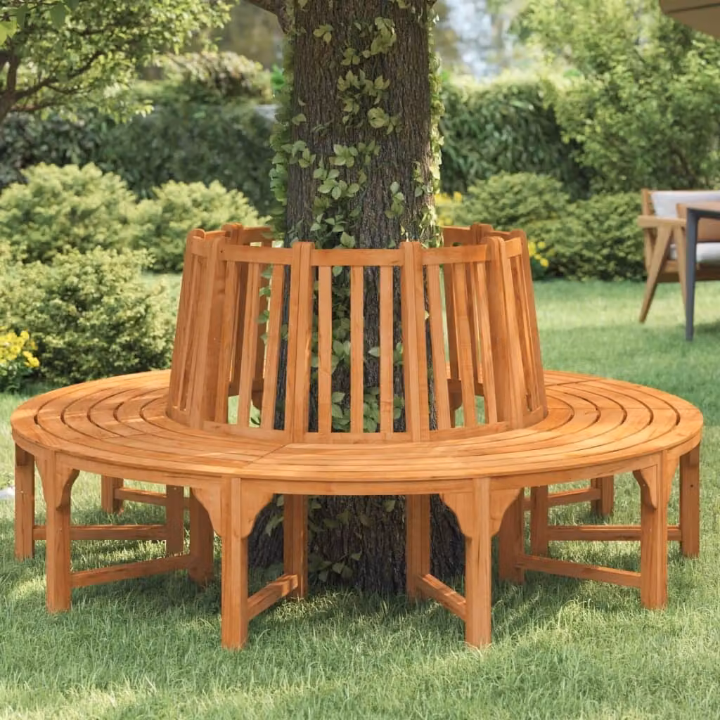 The Living Store Panca ad albero rotonda Ø208 cm in legno massiccio di eucalipto