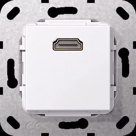 Ingresso HDMI da parete Gira combinato in bianco