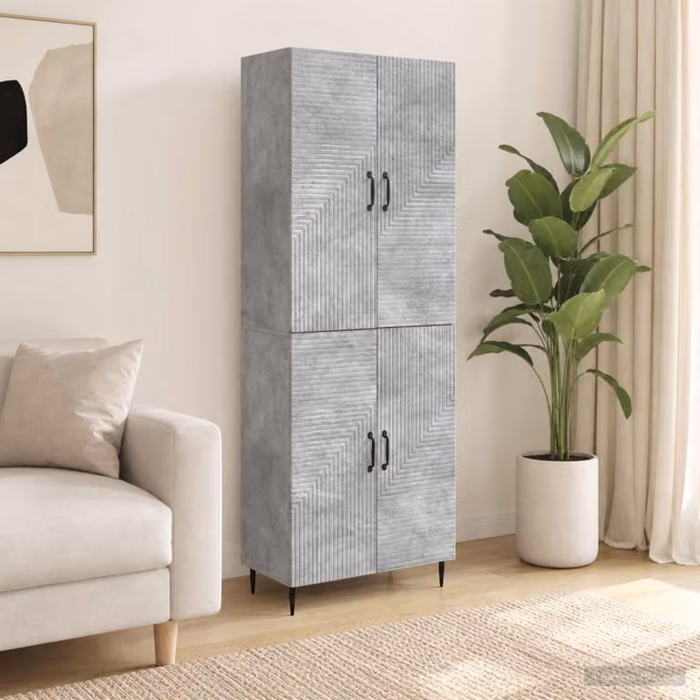 Set di 2 armadi a muro vidaXL in MDF grigio opaco per soggiorno, ufficio o giardino, L/P/H: 89,5 x 34,5 x 66,0 cm