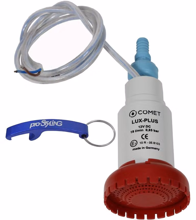 Pompa sommergibile, pompa dell'acqua con valvola di non ritorno e filtro, 12 V, 19 litri, adatta per camper, caravan, campeggio, imbarcazioni