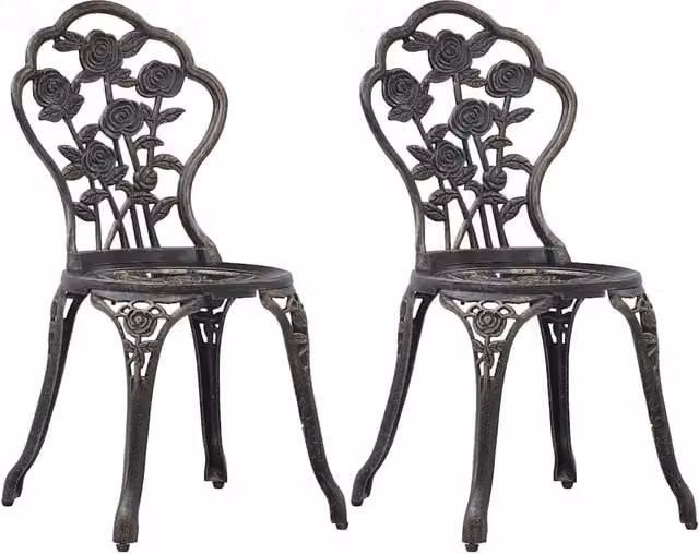 Sedie da Bistrot 2 pz in Alluminio Pressofuso Bronzo