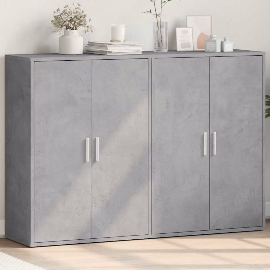 Set di 2 credenze vidaXL in legno e MDF grigio opaco, modello moderno da appendere a parete, L: 60 cm, P: 31 cm, H: 84 cm