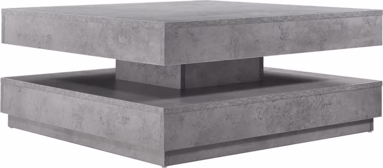 Tavolino 'Florenz' Tavolo da soggiorno quadrato 76 x 76 x 38 cm piano girevole effetto cemento