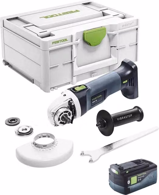 Smerigliatrice angolare Festool AGC 18-125 EB-Basic con batteria ricaricabile da 5,0 Ah e Systainer SYS3 M 187