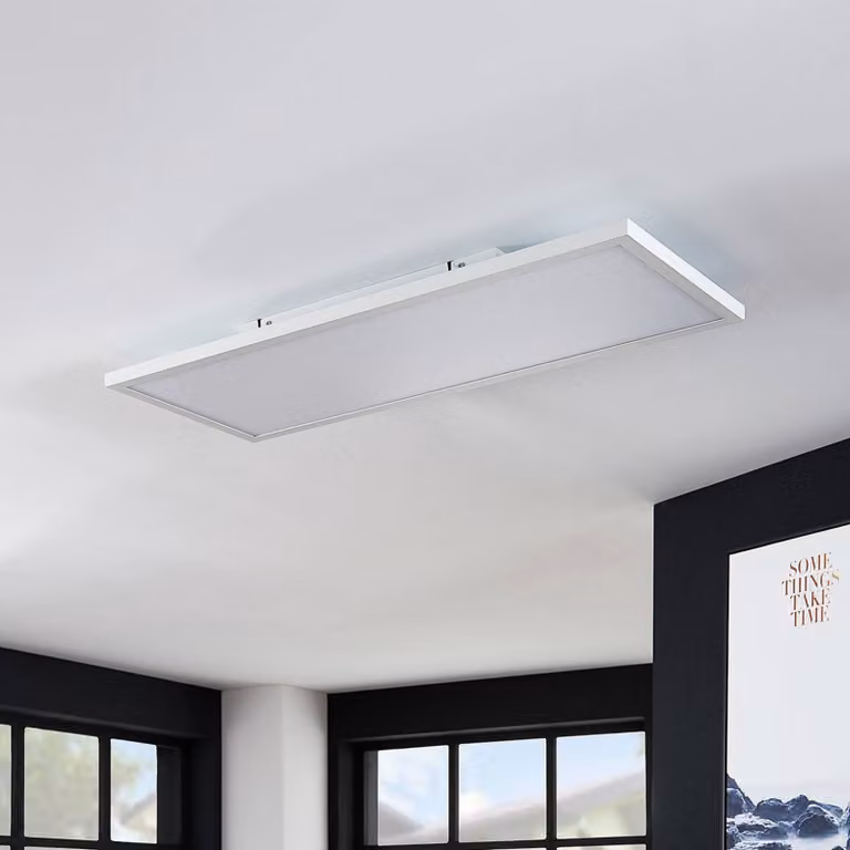 Pannello LED Brenda, 80 x 30 cm, CCT, telecomando Brenda Arcchio, dimmerabile, Bianco / Opale, Soggiorno / Sala da pranzo, Moderno, Pannello LED
