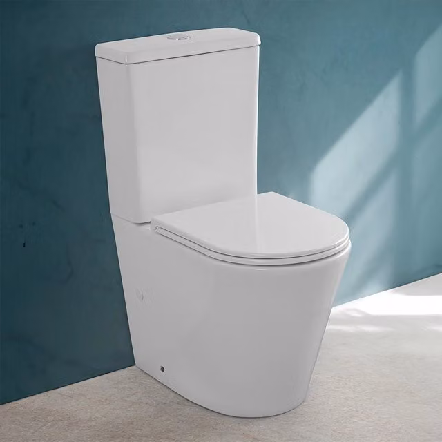 Wc monoblocco filomuro Klan in ceramica bianca con tecnologia rimless tornado e sedile soft close L: 39,0 cm, P: 62,5 cm, H: 40,0 cm