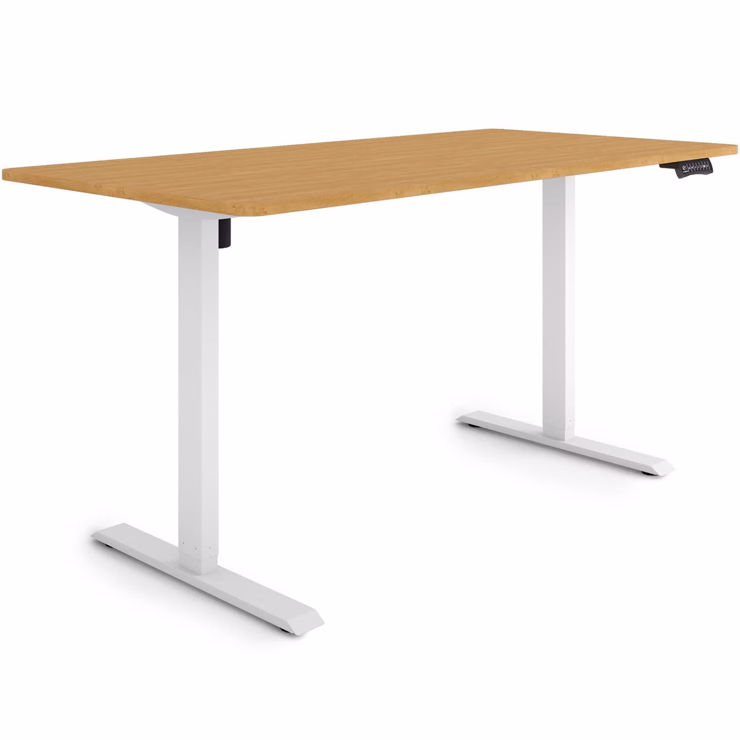 ESMART Germany ETX-121WBA 160 x 80 cm Decorazione in bambù Scrivania ergonomica sit-stand Regolabile elettricamente in altezza in modo continuo 73,5 - 123,5 cm 3x memoria Promemoria attività Avvio/arresto graduale Montaggio rapido