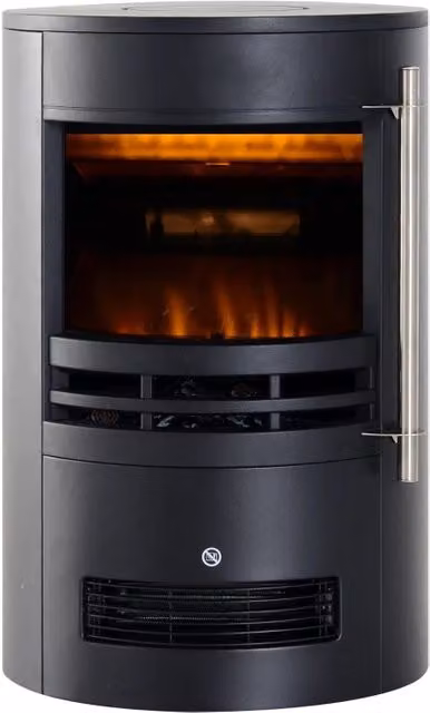 Termocamino elettrico LED 2000 W in vetro e ferro; certificato TÜV; nero; 41x41x64;5 cm