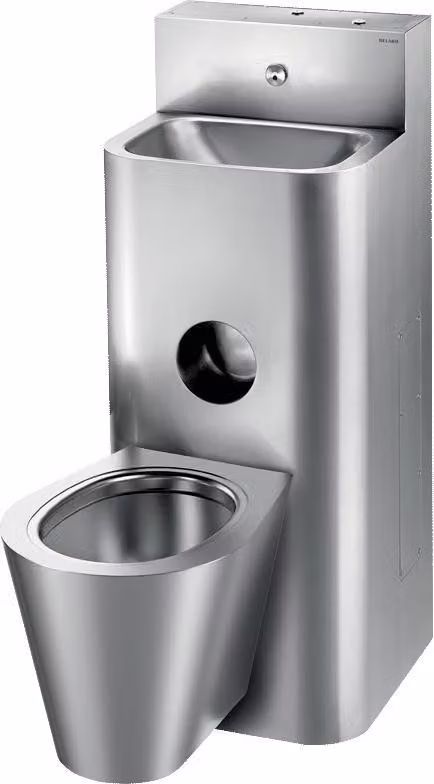 Delabie Kombi KOMPACT con cassetta per WC a parete con. Edst. 1.4301 sat