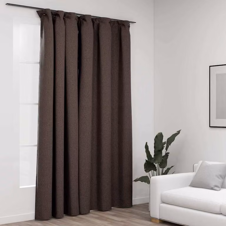 Tenda Oscurante con Effetto Lino vidaXL, Colore Talpa, L: 290 cm, H: 245 cm
