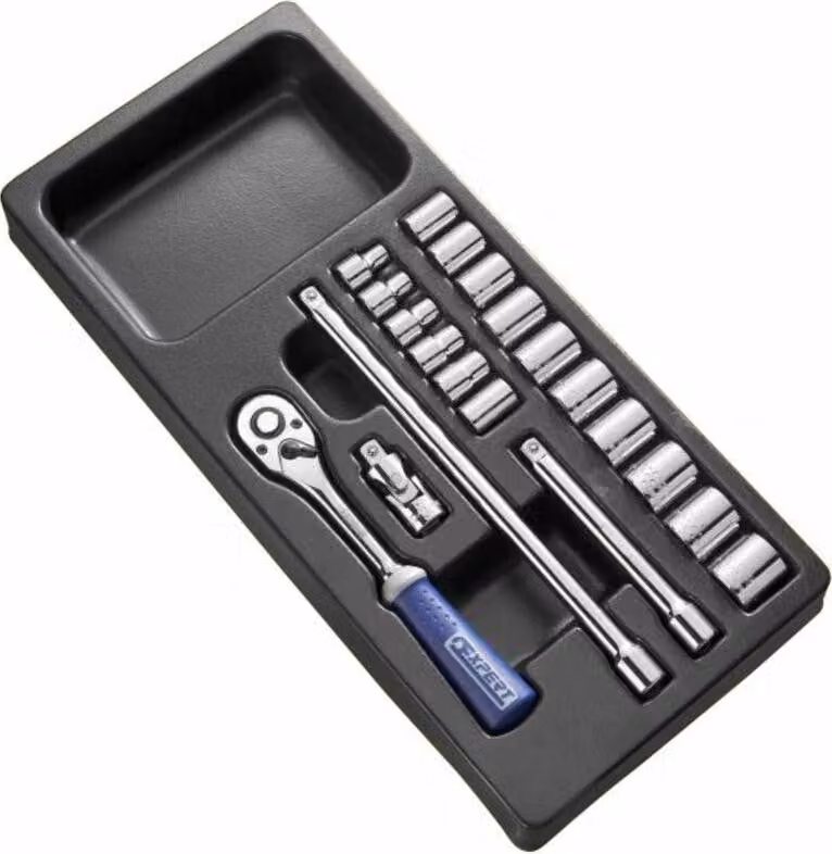Modulo utensili EXPERT con bussole e cricchetto 3/8 - Vano per inserti in plastica