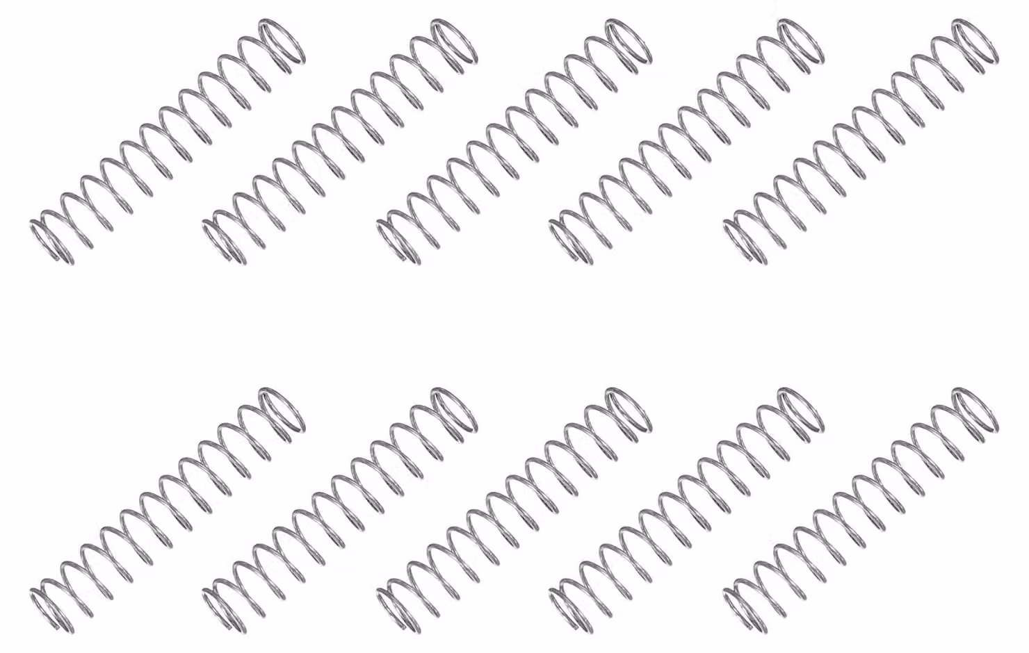 Molla a compressione, dimensioni 5x0,45x25 mm, acciaio inossidabile 304, confezione da 10 pezzi