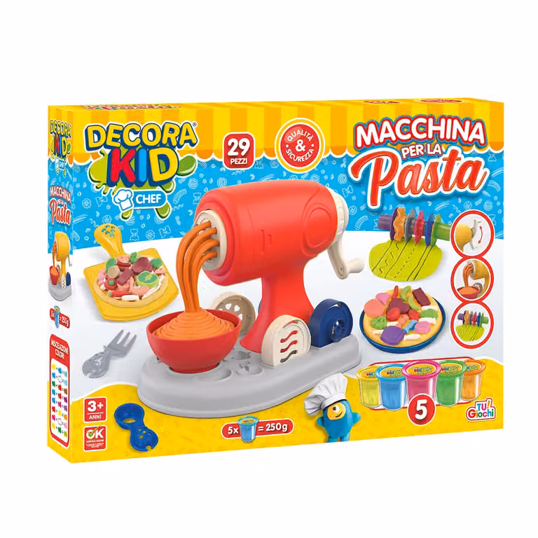 TU GIOCHI Decora Kid Chef Macchina per la Pasta Multicolore per Bambini dai 3 Anni in su