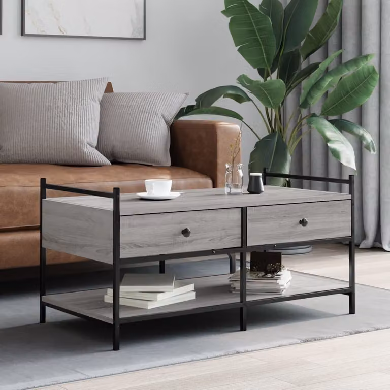Maison Exclusive - Tavolino da salotto grigio Sonoma 99x50x50 cm Materiale ligneo